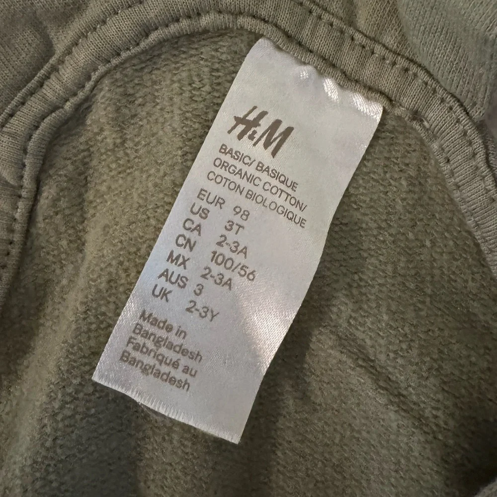 H&M Organic Cotton Overalls Sage Green Toddler 3T Unisex
